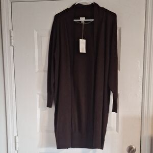 a new day Dark Brown Open Cardigan